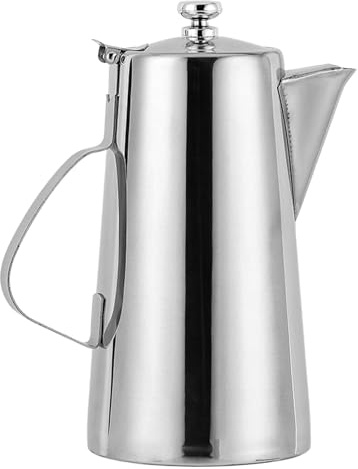 Hervidor de acero inoxidable – Jarra de zumo de 2 litros, jarra de agua fría | hervidor de agua resistente al calor con asa y tapa, jarra moderna para el hogar, bar, restaurante, cafetería, uso de