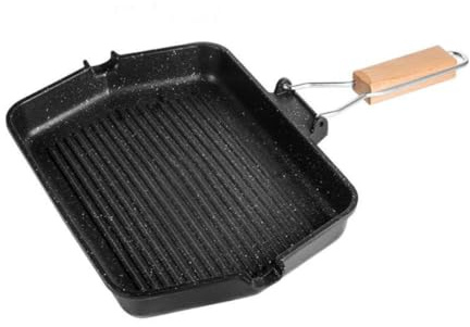 JECOMPRIS Padella Antiaderente per All con Teglia per Snack e Bistecche Premium Resistente Al Calore per Barbecue e Induzione