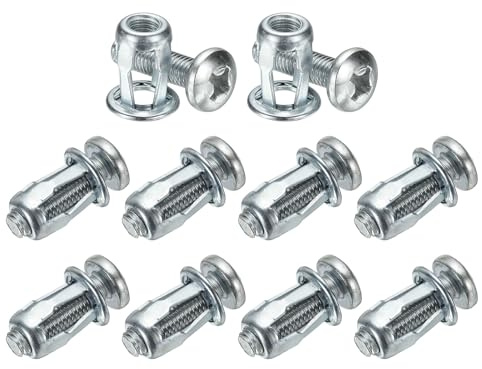 M METERXITY 10er Pcs M8 x 21 Hohlwanddübel Set Blütenmutter Spreizdübel Für Hohlwände/Aluminiumverkleidung/Stahlrohre/Eisenbleche/Kunststoffplatten[Silberfarben]