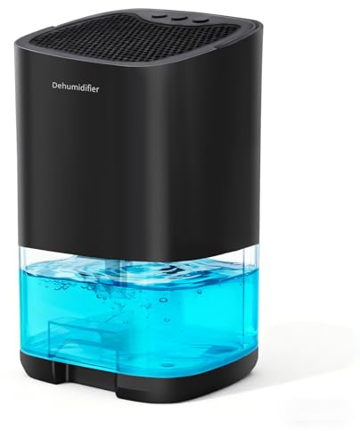 Powate Luftentfeuchter Luftentfeuchter Elektrisch Entfeuchter Energiesparend - mit 1000 ML Automatische Abschaltung, Timer, Farbiges Nachtlicht, für Wohnung, Badezimmer, Keller,Weiß