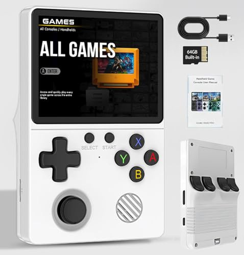 2025 Retro Konsole Handheld Spielkonsole, GB350 Portable Handheld Video Games mit 21.000+ Klassischen Spielen, 3.5-Zoll-IPS-Bildschirm, Tragbarer Videospielkonsole Retro Handheld Konsole (Pro Max)