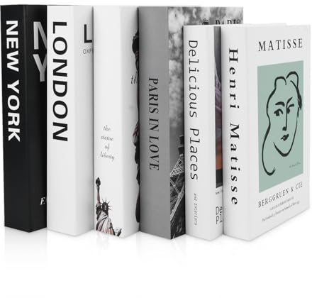 Axlyca 6PCS Livre Decoration de Mode, Livre Decoratif avec Rangement Caché, Boite Livre Pliables pour Décoration Maison, Beaux Déco D'Interieur pour Tables Basse, Bibliothèque, Salon