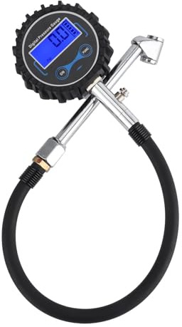 Ejoyous Digitaler Reifenfüller mit Manometer, Druckluft Reifendruckprüfer Luftdruckprüfer Digital Reifendruckmesser mit LCD-Display für PKW Motorräder und LKW