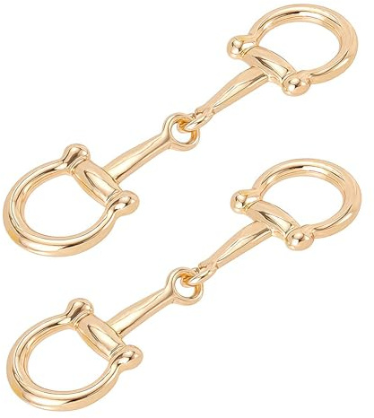 Floruvia 2 Stück Horsebit Seidenschal Schnallen, Einfache Metall Schalringe, Horsebit Verschluss für Damen