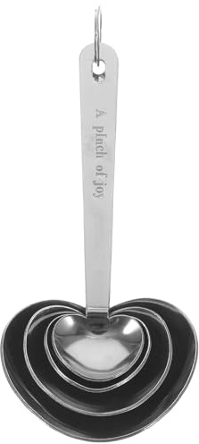 Sewroro 4Pcs Heart-Shaped Stainless Steel Measuring Spoons Set with Engraved Scale Tablespoon Kitchen Measuring Cups for Baking Cooking Spice