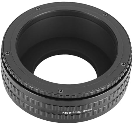 AMONIDA Adattatore Elicoidale per Messa a Fuoco della Fotocamera Messa a Fuoco di Precisione da 25-55 Mm per Fotografia Macro Lega di Alluminio Nera 1 Pezzo per Obiettivi Vintage
