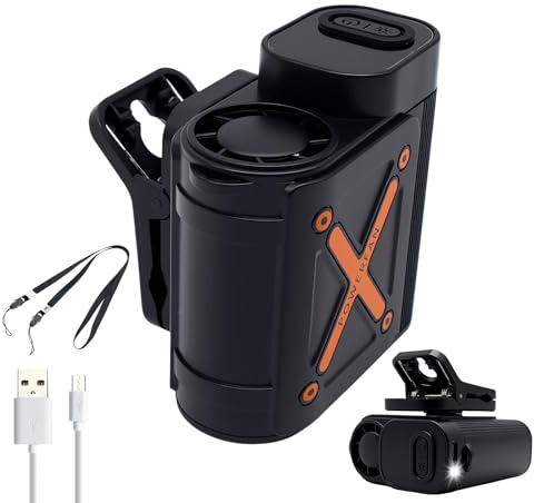 Horuili Ventilador con Clip para Cintura, Ventilador de Cintura, 40000 rpm, Carga USB, para Cuello, de Mano, Clip para Cintura, Clip para Paraguas, Portátil Recargable para Deportes al Aire Libre