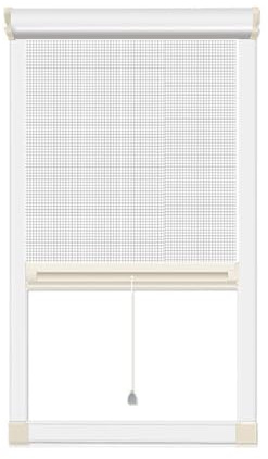 Mosquitera Ventana Enrollable a Medida, Mosquitera Enrollable Vertical para Ventana Estructura de Aluminio para Techo, Baño, Sala de Estar, Dormitorio