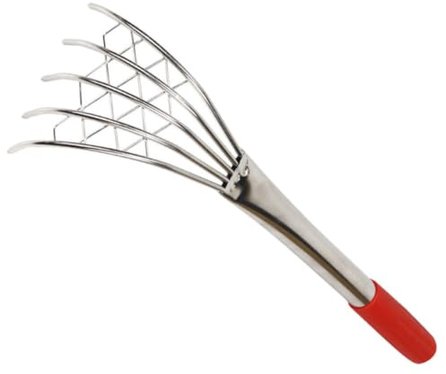 HOUDERCO Rastrello per Telline in Acciaio Inossidabile con Denti a Artiglio per Scavo Clams Spiaggia Attrezzo Resistente e Pratico per Raccolta Frutti di Mare