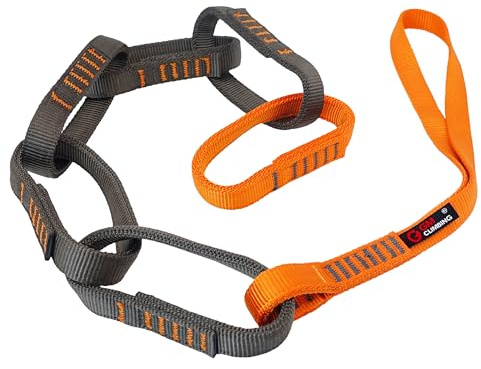 GM CLIMBING 16mm Nylon Safe Chain PAS Sling 22kN CE UIAA Certified for Personal Anchor System Rappel Transition Aid Climbing 97cm / 38in