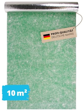 Alfa Akustik Trittschalldämmung 10m² – für Laminat und Parkett – Dämmung | Profi-Qualität - Mit Vlies und Dampfbremse - Gehschallreduzierung und Schallminderung - Zugelassen für Fußbodenheizungen