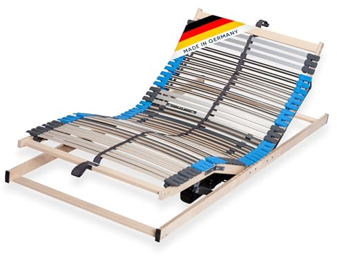 CubeSleep Pure ECO elektrischer 7-Zonen Lattenrost 42 Leisten 100x200 cm | Kopf- und Fußteil elektrisch verstellbar | fertig montiert | Notabsenkung | Made in Germany / GS Zertifiziert