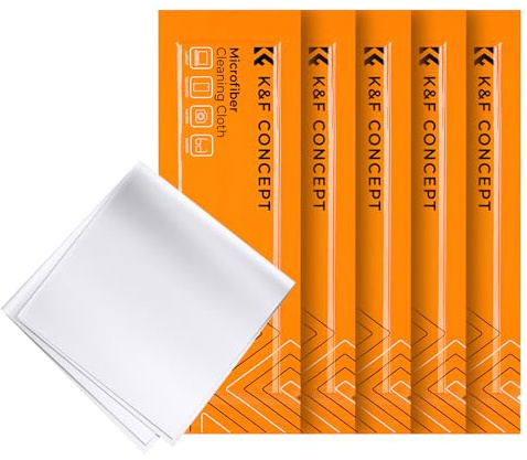 K&F Concept Lot de 5 chiffons de nettoyage en microfibre pour smartphones, tablettes, TV, ordinateurs portables ou vitrines d'écran de bureau (5 pièces)