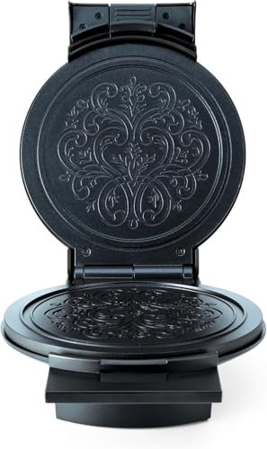 Wilfa CRISPY CONE Waffeleisen I für Eiswaffeln I mit Österdalmuster I 1.000 Watt I verstellbares Thermostat I doppelte Antihaftbeschichtung I Signalleuchte, schwarz