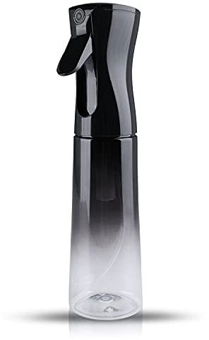 TANSHINE Sprühflasche Feiner Sprühnebel 300 ml Schwarzverlauf | PET BPA-frei, 0,3 mm Düse, 360° Sprühnebel, Desinfektion, Vakuumpumpe, ca. 3s Dauerstrahl, Haarpflege Pflanzen Reinigung