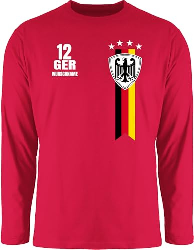Geschenk mit Namen personalisiert by Shirtracer - Langarmshirt Herren Langarm Shirt - 2026 Fussball Fanartikel - Germany WM Fan Deutschland