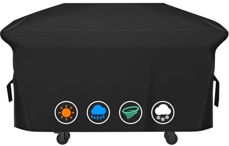 Heavy Duty Griddle Cover Compatible with 28‘’ Blackstone Griddle 5483 and Royal Gourmet 4 Burner GD400 Series Cooking Station with Hood,600D Polyester Flat Top Gas Grill Cover
