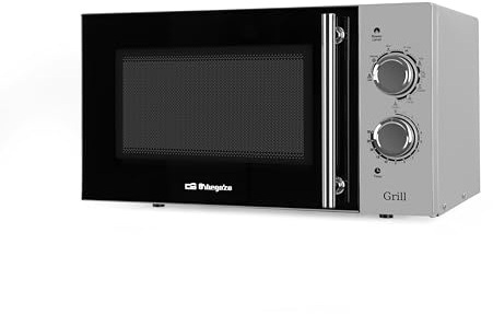 Orbegozo MIG 2321 Microondas con Grill 23 Litros de Capacidad Potencia 900W y Grill 1000W de Cuarzo 5 Niveles 3 Funciones Combinadas Temporizador Programa Descongelación
