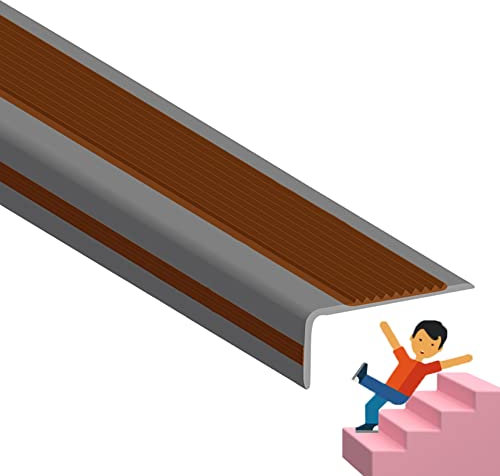 Treppenkantenprofil Kantenschutzprofil, Anti-Rutsch Treppenkante Eckenschutz Winkelprofil Kantenschutz Treppenkanten-Schutzprofil, Einfache Montage, Selbstklebend Antirutsch-Profil, Breite 2,5 X 5 Cm