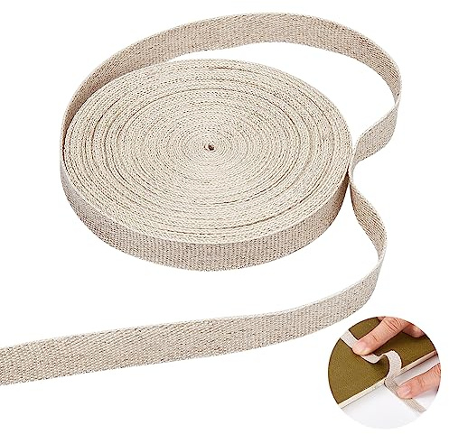 BENECREAT 10m Buchband Aus Leinen, 10mm Breites Buchbinde-Reparaturband, Stoffzubehör Für Buchbinderei, Buchkunst, Nähen, Heimwerken