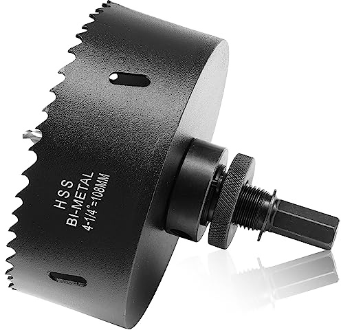 ITOOLFIRM 108 mm hålsåg för metall och trä, HSS Bi-metall hålborr rund hålskärare med 40 mm skärdjup, för stål, järn, aluminium, tak, gipsskivor och gipsskivor