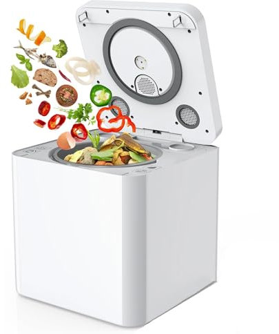 Compostador eléctrico de Cocina de 3,3 L, contenedor de compostaje de residuos Inteligente con Pantalla LED Inteligente, conversión rápida de Basura en Compost de 5 a 8 Horas con un Solo Toque