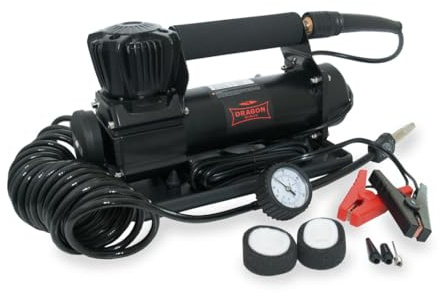 Dragon Winch Kompressor 13.7 BAR / 200 PSI | Kompressor 12V für Auto | Ansaugleistung 108 l/min | Intensität 420W / 35 Amp | Professional Series Autokompressor Portable inkl. Zubehör