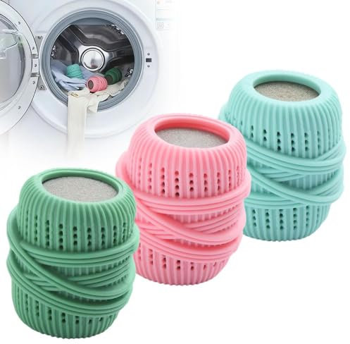 Öko Waschball Anti-Verwicklungs Trocknerbälle für Wäschetrockner Waschkugel Tennisbälle Trockner Bälle für Trockner Ideal für Waschmaschine Umweltfreundlich (3 pcs)
