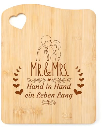 Tulolvae Hochzeitsgeschenke für Brautpaar Ihn und Sie, Bambus Schneidebrett - MR. & MRS. - Hochzeitstag Jahrestag Geschenk für Frauen Männer, Verlobungsgeschenkfür Freundin Paar