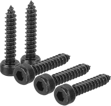 QUARKZMAN 50 Stück Selbstschneidende Schrauben Innensechskant-Kopf Bohrschrauben, M4x20mm Selbstschneidende Zylinderkopfschrauben, Holzschrauben Edelstahl Schrauben für Dachblech Schwarz