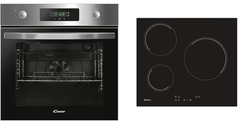 Candy FIDCP X625 L, Horno Multifunción, 70L, 1 Bandeja y 1 Rejilla, Ventilador Radial & CH63CC, Placa Vitrocerámica, 3 Zonas, 60CM, 10 Niveles de Potencia, 5,5KW,
