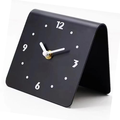 NOENNULL Nachttischuhr, Geräuschlos, Schreibtischuhr, Tischuhr, Schlicht, Modern, Leises Uhrwerk, Metall-Schreibtischuhr, Ornament Schlafzimmer, Nachttisch, Wohnzimmer, Zuhause
