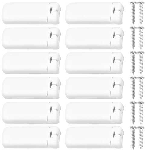 Sprießen 12 Stück Plissee Halterung, Spannschuhe Für Verspannte Plissees, Plissee Halterung Zum Bohren Ersatzteile, Kunststoff Plissee Ersatzteile, Mit 12 Schrauben,Für Feststehende Fenster Klemmrollo