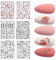 6 Feuilles Stickers Ongles Autocollants Forme de Cœur Noir, Rouge et Multicolore pour Nail Art Autocollants Saint-Valentin Autoadhésifs Deco Ongle Design Manucure DIY pour Femme et Fille