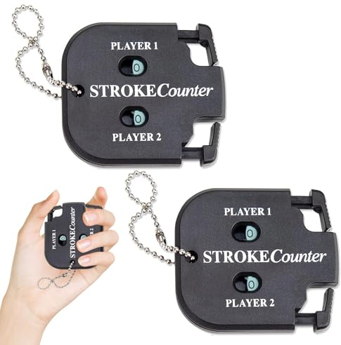 Qianeffort Golf Stroke Counter,2Pcs Golf Counter Black Golf Score Counter Golf Score Keeper with Dial Reset Tool Key Chain,Golf Shot Counter for Outdoor Sport Scoreboard Games Golf Accessories