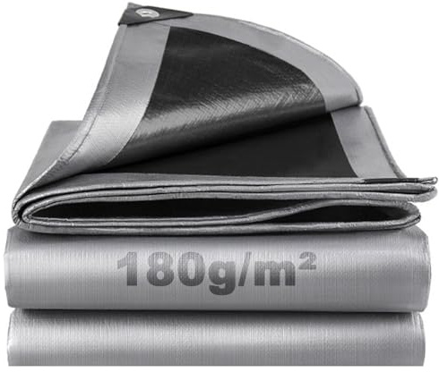 SHANNA Tarpaulin 3x6 m Waterproof Heavy Duty Tarp Sheet Cover, Thicken 180 GSM PE Tarpaulin with Reinforced Grommets, MultiPurpose Outdoor Use for Garden Furniture Camping Ground Sheet Truck Cover