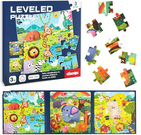Kinderpuzzle, Magnetische Puzzle ab 3 Jahre, 16-20-25 Teile Kinderpuzzle ab 3 Jahre, 3-in-1 Magnetpuzzle Lernspielzeug für Kinder, Puzzlebuch ab 3 Jahre im Auto, Flugzeug, Roadtrip(Wald)