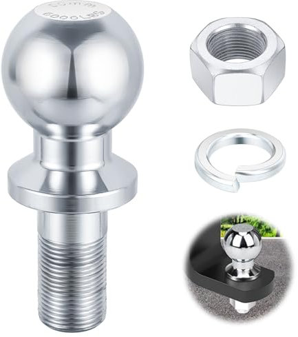 Boule Attelage, 50mm 3,5T Boule Attelage Remorque, Boulon à Tête Sphérique 25 mm, Boule d'Attelage pour Tracteur, Boule D'attelage pour Charges Jusqu'à 3,5 Tonnes