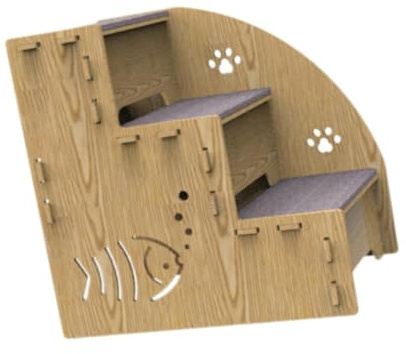 KESOTO Escalera de Madera para Perros, Escalera para Cachorros, rampa para Subir Perros, para Perros pequeños y Gatos