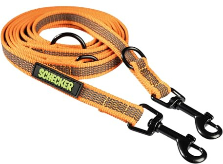 Schecker Hundeleinen - gummierte Verlängerungsleine mit 2 Karabiner - Nylonleinen wasserabweisend - extrem robust und reißfest
