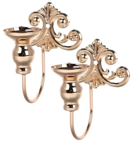TOPBATHY 2pcs Iron Wall Decor Candle Holder Rustic Wall Sconce Vintage European Design for Dining