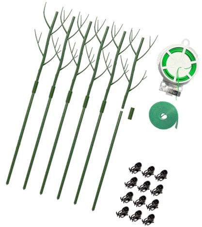 Dawutocap Pali per piante da giardinaggio per interni, con pali di estensione regolabili, adatti per piante rampicanti