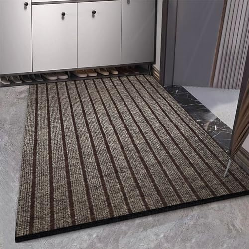 Swsen Schmutzfangmatte - Rutschfester Fußmatte für Haustür Innen und Außen - Waschbarer Schuhmatte mit äußerst Starker Schmutz und Feuchtigkeitsaufnahme, Braun, 160x200cm
