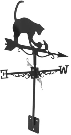 ibasenice Veleta De Gato Veleta De Gato Indicador De Dirección del Viento para Montaje En Techo Decoración Artística para Jardín Decoración De Patio Retro para Exteriores