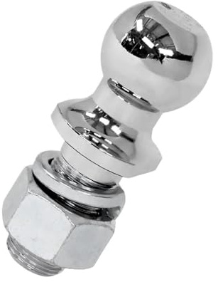 2 Inch Hitch Mount Tow Ball Chrome Shank Dia Capacity 5000Lbs Coupling Trailer Parts RV Camper Caravan Accessories