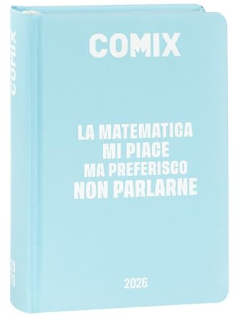 COMIX - 16 månaders minidagbok, skoldagbok 2025–2026, med hårt fodral, perfekt för mellanstadiet och högskolan, 11 x 15,3 cm, ljusblå