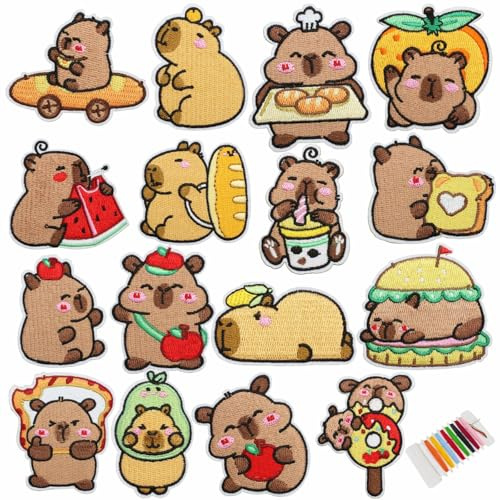 16pcs Flicken zum Aufbügeln Kinder Tiere Bügelflicken Jungen Patches zum Aufbügeln Erwachsene Aufbügelflicken Kinder Knie Aufnäher zum Aufbügeln für Kleidung Jacken Rucksäcke Jeans