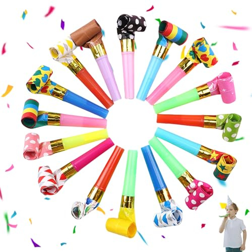 20 trompetas para cumpleaños infantiles, para fiestas de cumpleaños, graduaciones, bodas