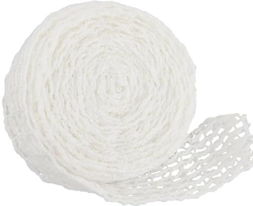 CREATCABIN Rotolo Rete Carne 16.4 Piede Rete Alimenti Secchi Rete Elastica in Cotone Bianco Applicatore Spago Macellaio Accessori La Cucina L'Essiccazione Salumi e La Produzione Salsicce 4.5x0.15cm