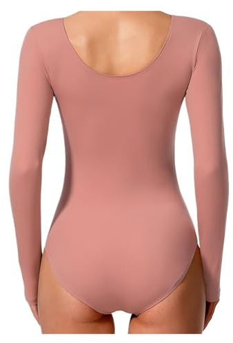 SDIUAKBV Ballet Adulto Mallot de Danza Malla de Baile básica clásica for Mujer, for Gimnasia, Ballet, Manga Larga, for Adultos, Ropa de Baile y Ballet.(Pink,S)